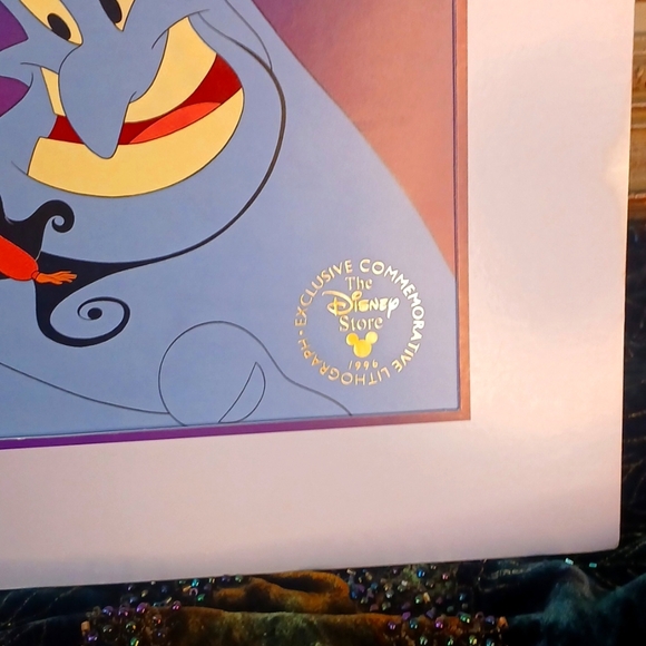 Disney Aladdin and Friends Vibrant Art Print Official Lithograph SEAL, MATTED - Picture 5 of 5